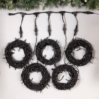 Гирлянда &laquo;Клип-лайт&raquo; 5 нитей по 20 м, IP44, УМС, тёмная нить, 665 LED, свечение фиолетовое, 24 В