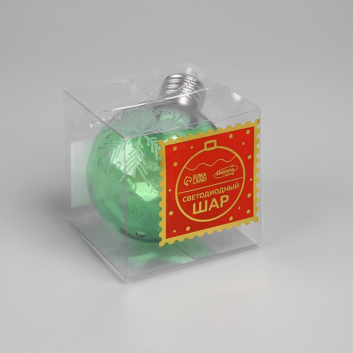 Ёлочный шар &laquo;Снежинка&raquo;, батарейки, 1 LED, свечение тёплое белое