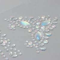 Наклейка пластик стразы "Узоры" МИКС 12х20,3 см