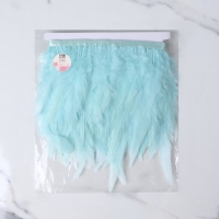 Тесьма с перьями петуха, 10-15 см, 5 &plusmn; 0,5 м, цвет мятный