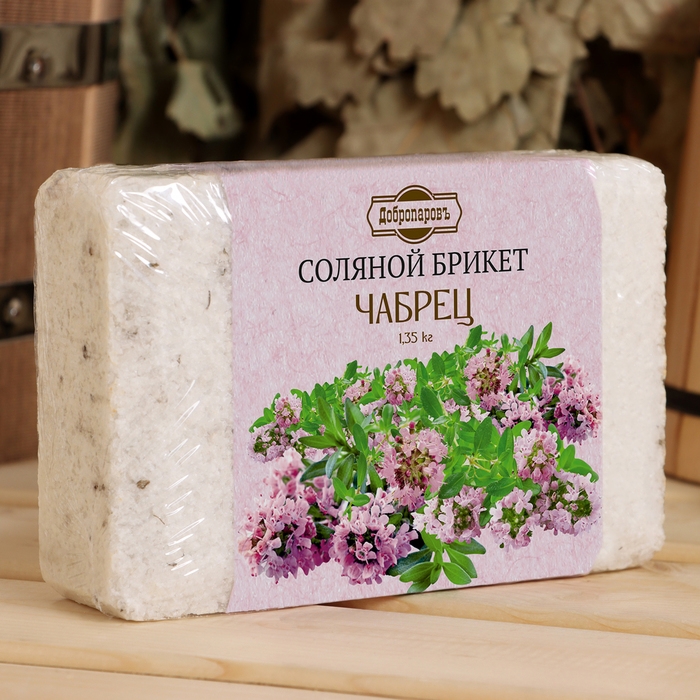 Соляной брикет Соляной брикет "Чабрец" с алтайскими травами, 1,35 кг "Добропаровъ"