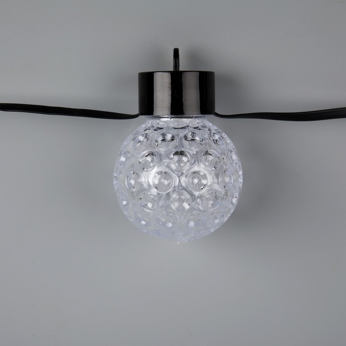 Умная гирлянда &laquo;Нить&raquo; 6 м с насадками &laquo;Пузырьки&raquo;, IP20, тёмная нить, 20 LED, свечение RGB, USB