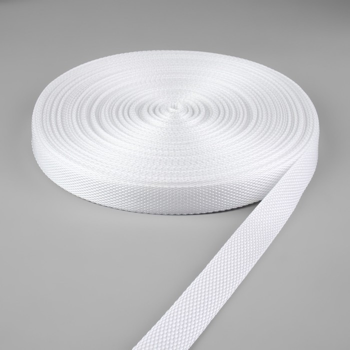 Стропа ременная, 20 мм, 50 &plusmn; 1 м, плотность 6,5 гр/м, цвет белый №3