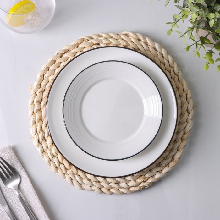 Салфетка сервировочная на стол Доляна &laquo;Косичка&raquo;, d=25 см, плетёная