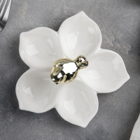 Менажница керамическая 5 ячеек Magistro &laquo;Голубка&raquo;, 15,5&times;6,5, цвет белый с золотом