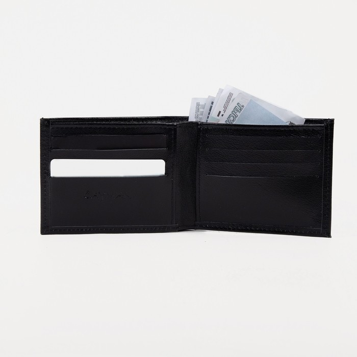 Портмоне мужское без застёжки, цвет чёрный Портмоне мужское без застёжки, цвет чёрный