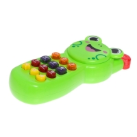 Музыкальный телефон &laquo;Любимые зверята&raquo;, звук, свет, цвет зелёный