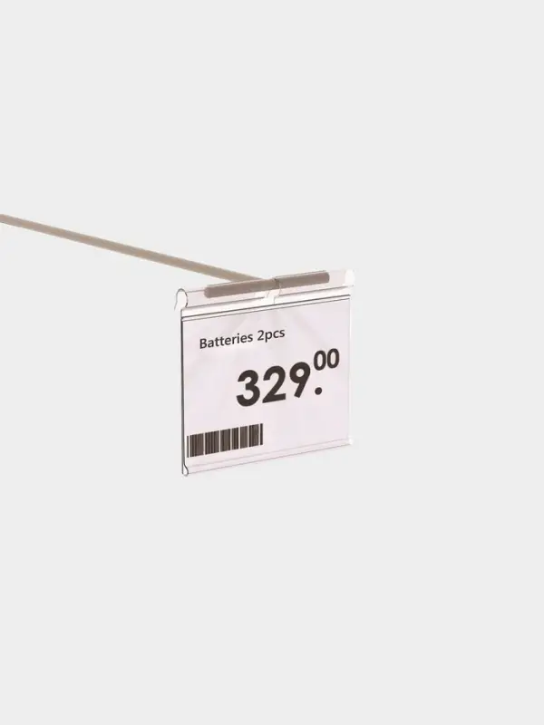 Ценникодержатель на крючок, откидной, 7&times;4 см, цвет прозрачный