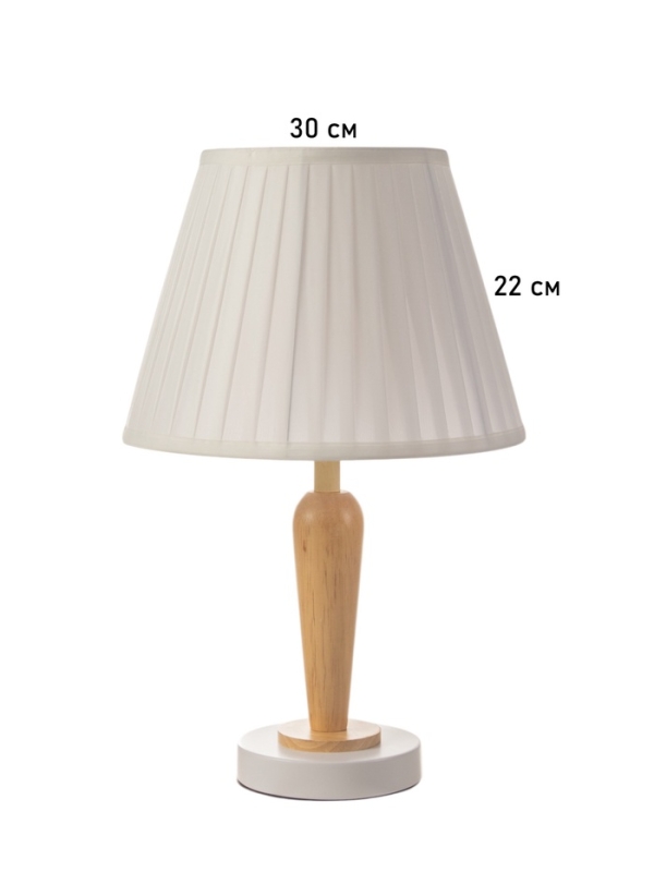 Лампа настольная BayerLux ЭКО "Анна" 1х40Вт Е27 белый/коричневый 30х30х47см