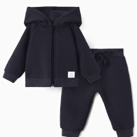 Костюм: толстовка и брюки Крошка Я Dino, рост 62-68, темно-серый