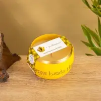 Свеча в чаше Yoga heal the soul жёлтая, соевый воск 200 гр 8,5х7 см