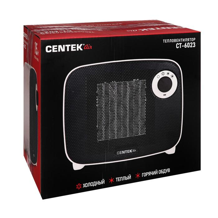 Тепловентилятор Centek CT-6023, керамический, настольный, 1500 Вт, 15 м², серый Тепловентилятор Centek CT-6023, керамический, настольный, 1500 Вт, 15 м², серый
