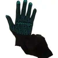 Перчатки садовые, хб, вязка 10 класс, 6 нитей, размер 9, с ПВХ точками, чёрные, Greengo