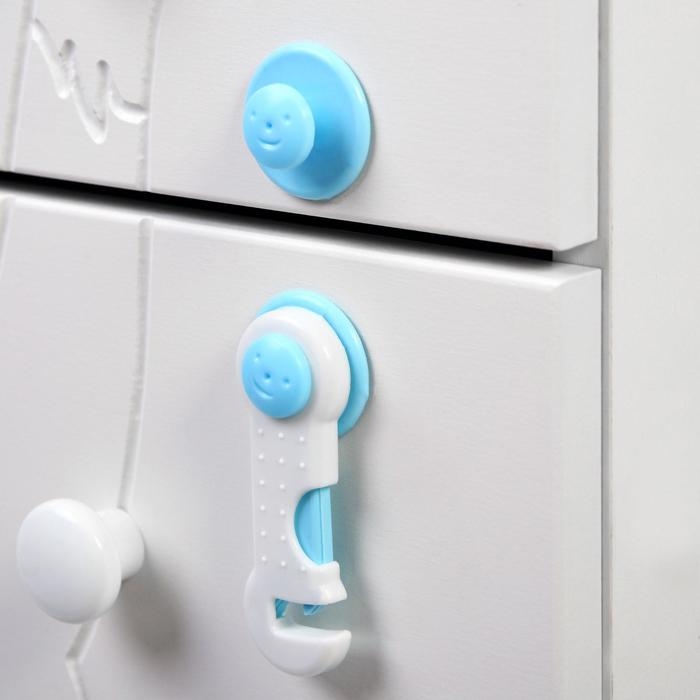 Набор блокираторов для дверей и ящиков, 2 шт., цвет белый/голубой, Крошка Я