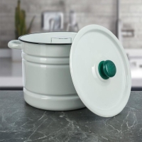 Мантоварка-позница эмалированная, 9 л, 3 вставки, цвет белый