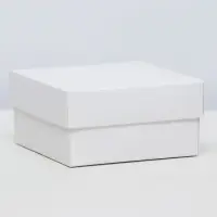 Коробка подарочная складная, упаковка, крышка - дно, белая, 10&times;10&times;5 см