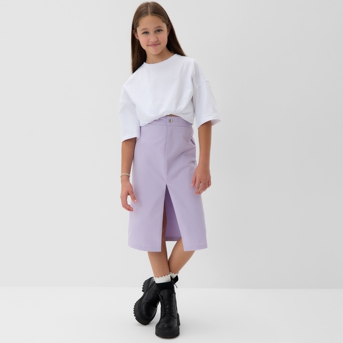 Юбка для девочки MINAKU: Jeans collection, цвет лаванда, рост 140 см Юбка для девочки MINAKU: Jeans collection, цвет лаванда, рост 140 см