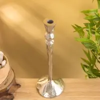 Подсвечник "Вормик" алюминий 39 см, цв. серебро