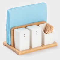 Набор для специй на подст 4 шт "BellaTenero" , солонка, перечница, салфетница, зубочист