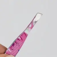 Пинцет скошенный, узкий, 8.5 см, рисунок МИКС