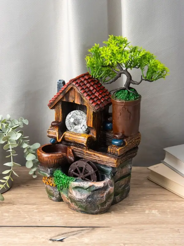 Фонтан "Домик под деревом" 32х15х13 см (с подсветкой)