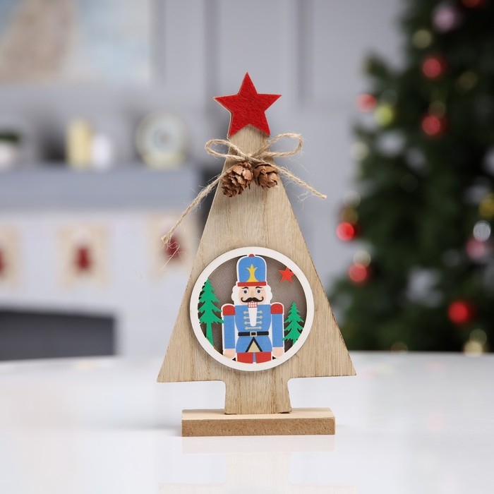 Светодиодная фигура &laquo;Щелкунчик&raquo; 11 &times; 20 &times; 5 см, дерево, батарейки LR41х3 (в комплекте), свечение тёплое белое