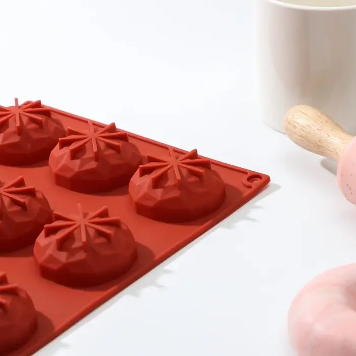 Форма для выпечки Доляна &laquo;Кристалл&raquo;, силикон, 12 ячеек, 29&times;17&times;2,2 см, d=4,5 см, цвет коричневый