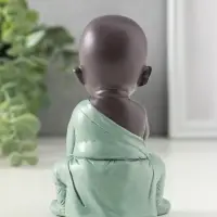 Сувенир полистоун "Маленький будда - медитация" зелёно-коричневый 5,8х7,7х12,3 см