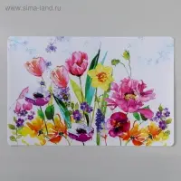 Салфетка сервировочная на стол &laquo;Цветы акварель&raquo;, 42&times;27 см