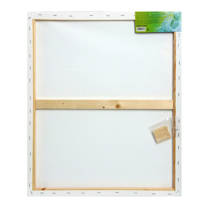 Холст на подрамнике, хлопок 100%, 50 х 60 х 1.8 см, акриловый грунт, мелкозернистый, 280 г/м&sup2;