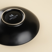 Набор мисок фарфоровых SL Home &laquo;Дарк&raquo;, 380 мл, d=16,5 см, цвет чёрный