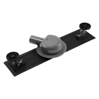 Трап ZEIN engr, c флaнцeм свободного вращ 360&deg;, 7*40 см, d=40/50 мм, нерж сталь, черный