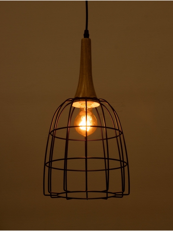 Светильник "Чикаго" 1х40Вт Е27 черный/коричневый 24,5х24,5х44(144)см