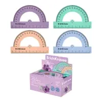 Транспортир 180&deg;/10см, ErichKrause, Pastel Bloom, микс