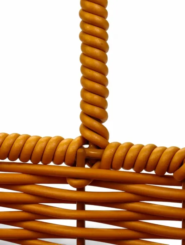 Корзина пластик 17 х 17 х 17 см, ручка16 см металл каркас Заяц, коричневый