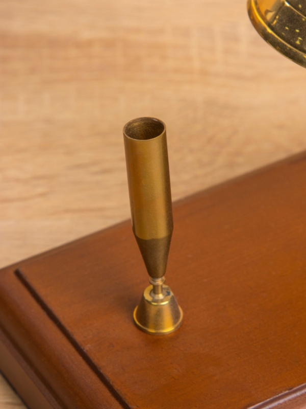 Колокол настольный с подставкой для ручки 10&times;18&times;18 см, латунь, дерево