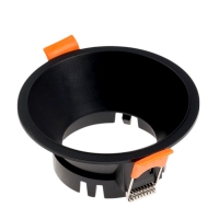 Светильник встраиваемый под лампу MR16, круг, пластик, черный