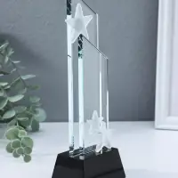 Стела наградная стекло "Звездопад" подставка h=4 ширина 6 и 8 см 6х8х22,5 см