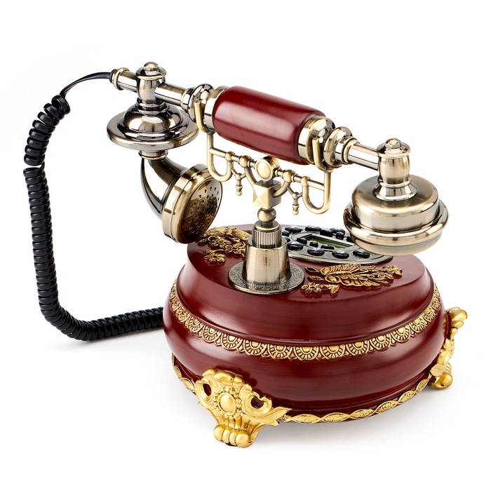 Ретро-телефон "Бабочка", 23 х 26 см, коричневый