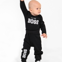 Ползунки-штанишки Крошка Я "Little Boss", рост 68-74 см, черный