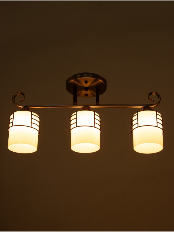 Люстра "Кипр" 3х40Вт Е27 латунь/черный 52х26х26см