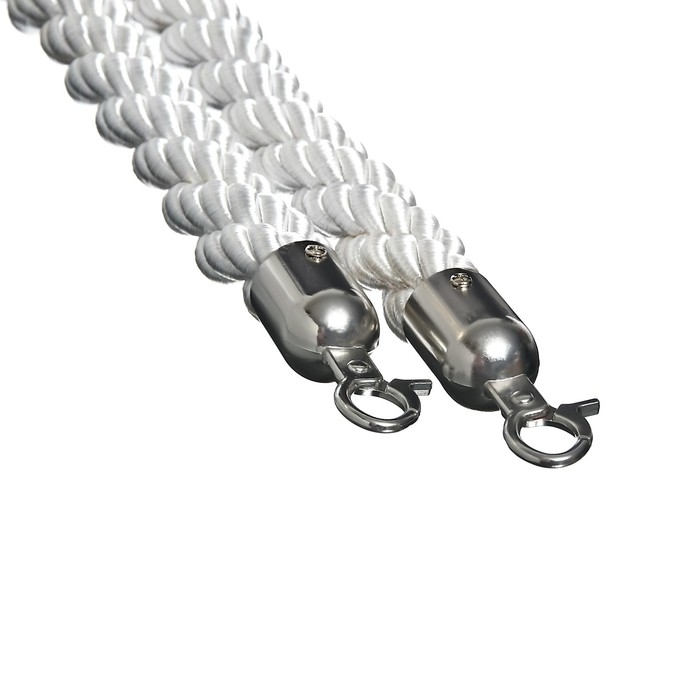 Канат плетеный оградительный 1.5м, cеребрянный наконечник, белый