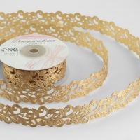 Лента фигурная &laquo;Вьюнчик&raquo;, 25 мм, 9 &plusmn; 0,5 м, цвет бежевый