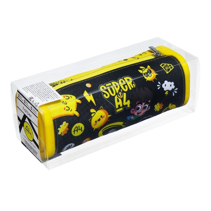 Пенал мягкий,1 отделение, квадро, 70 х 200 мм, Hatber Пенал мягкий,1 отделение, квадро, 70 х 200 мм, Hatber "Влад А4" силикон+текстиль, чёрный/жёлтый Npn_72252