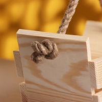 Кашпо деревянное, "Лодочка" 270*110*110. Ручка- веревка 8мм. Кашпо деревянное, "Лодочка" 270*110*110. Ручка- веревка 8мм.