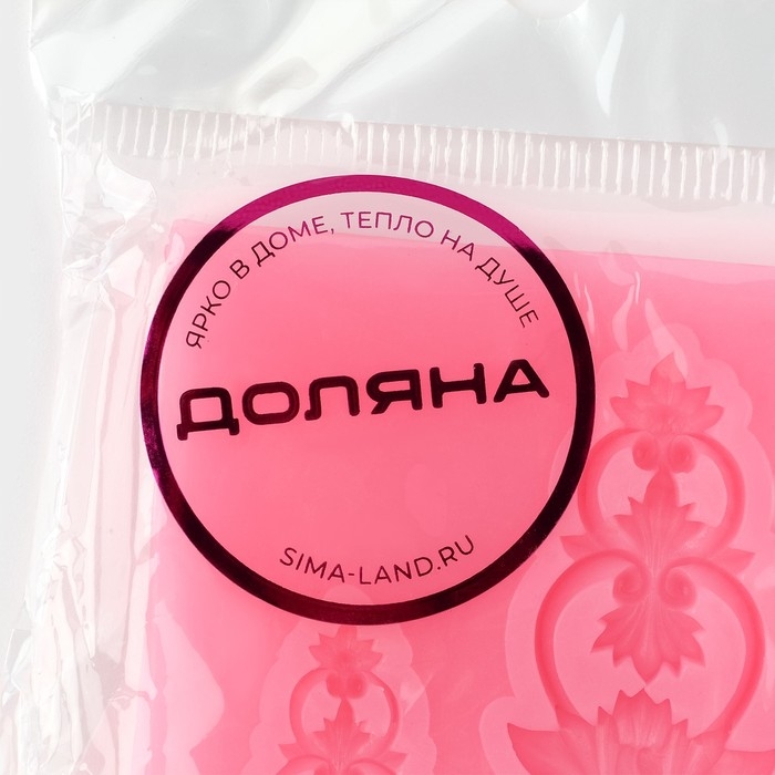 Молд для заливки Доляна &laquo;Цветочный узор&raquo;, силикон, 7,7&times;5 см, розовый