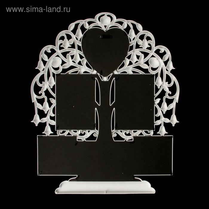 Фоторамка пластик на 6 фото 10х15 см, 13х13 см, 10х10 см "Семейное древо" белая 56х44,5 см