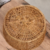 Корзина плетёная "Клоус" бамбук 36х36х14 см, светлая Корзина плетёная "Клоус" бамбук 36х36х14 см, светлая