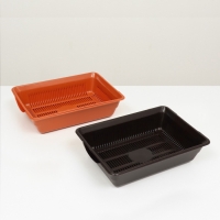 Туалет для кошек, 36&times;25&times;9 см, глубокий, с сеткой, пластик, коричневый