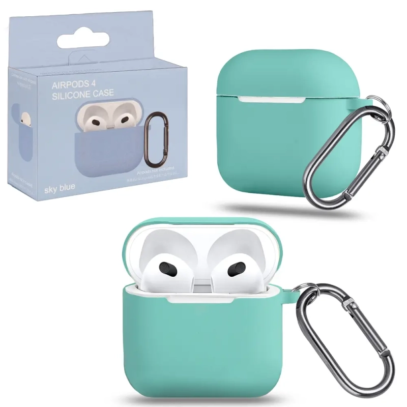 Чехол APods 4 с карабином №16 sky blue